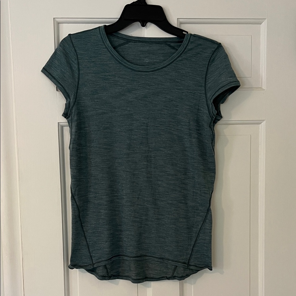 Lululemon Heather Sage Green Short Sleeve Top- M